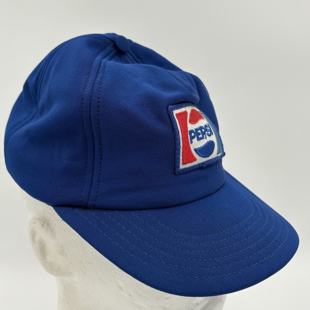 VTG Pepsi Cola‎ Hat Blue Snapback Cap Embroidered Patch Logo Made in USA 70s 80s